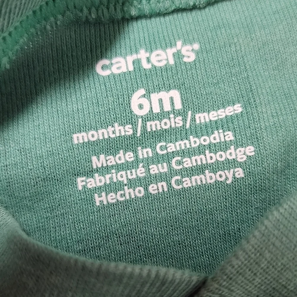 Carter's Giraffe Green Henley-Style Bodysuit Size 6 months - New With Tags